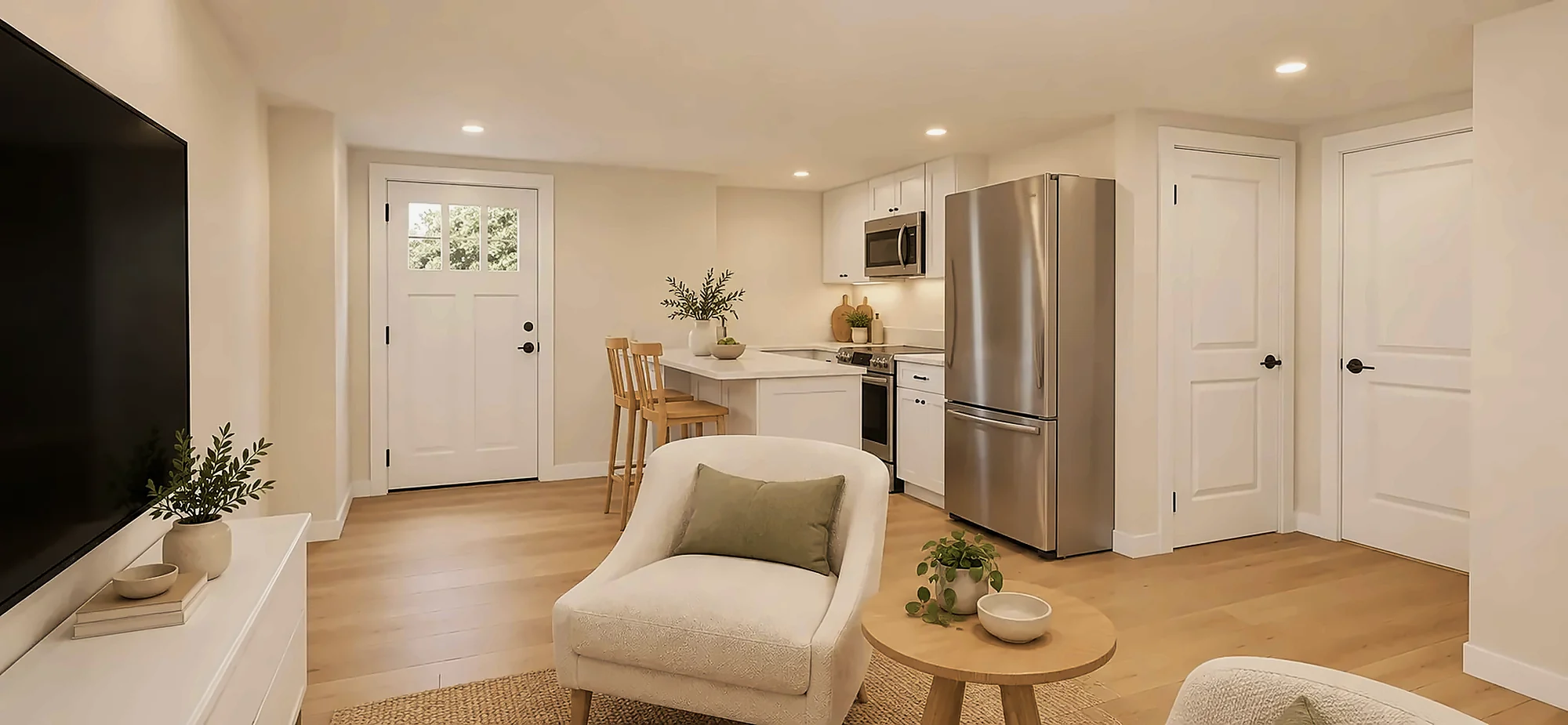 ADU living and kitchen
